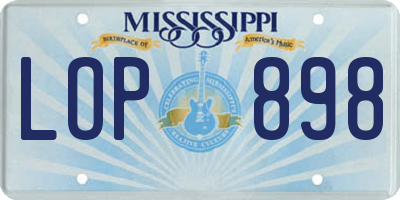 MS license plate LOP898