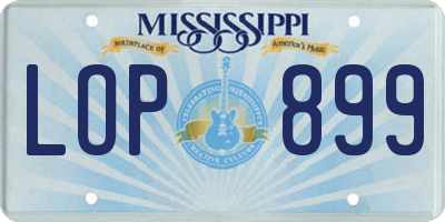 MS license plate LOP899