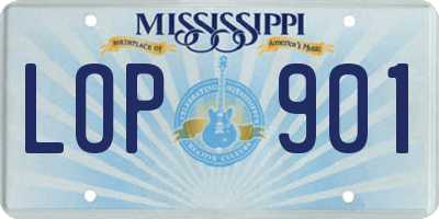 MS license plate LOP901