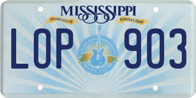 MS license plate LOP903