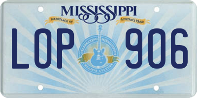 MS license plate LOP906