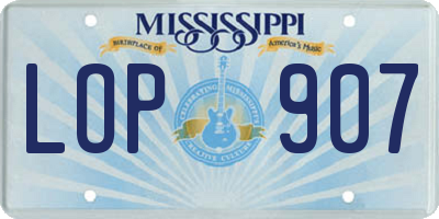 MS license plate LOP907