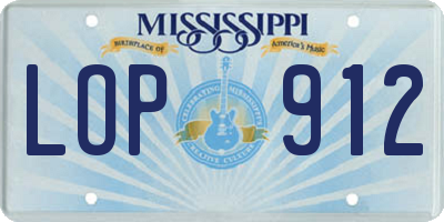 MS license plate LOP912