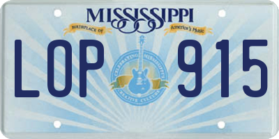 MS license plate LOP915