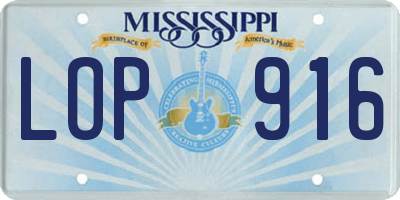 MS license plate LOP916