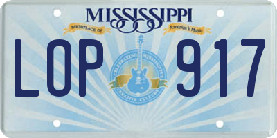 MS license plate LOP917