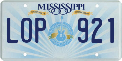 MS license plate LOP921