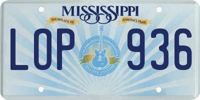 MS license plate LOP936