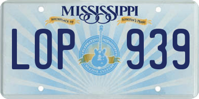 MS license plate LOP939