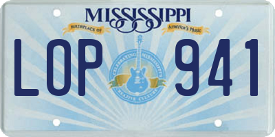 MS license plate LOP941