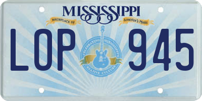 MS license plate LOP945