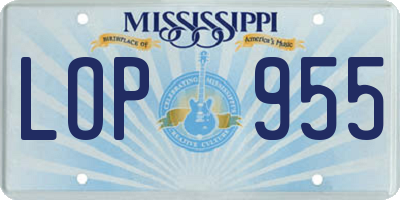 MS license plate LOP955