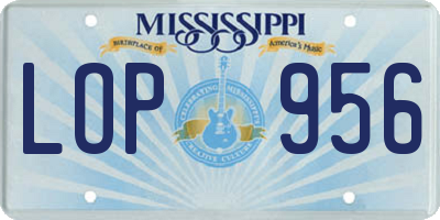 MS license plate LOP956