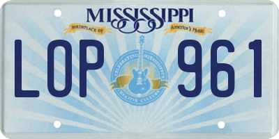 MS license plate LOP961