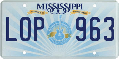 MS license plate LOP963