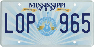 MS license plate LOP965