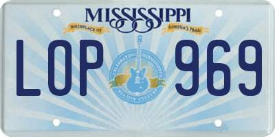 MS license plate LOP969