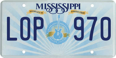 MS license plate LOP970
