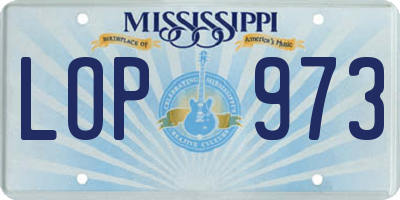 MS license plate LOP973