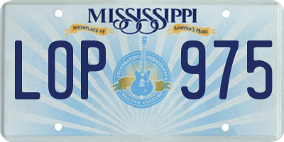 MS license plate LOP975