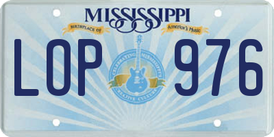 MS license plate LOP976