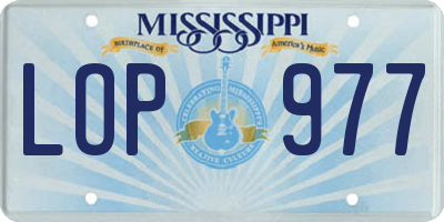 MS license plate LOP977