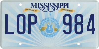 MS license plate LOP984