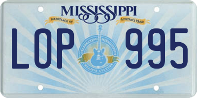 MS license plate LOP995