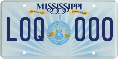 MS license plate LOQ000