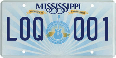 MS license plate LOQ001