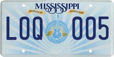 MS license plate LOQ005