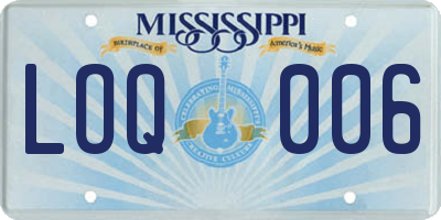 MS license plate LOQ006