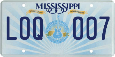 MS license plate LOQ007