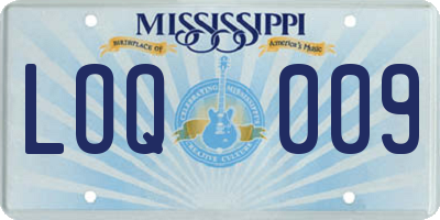 MS license plate LOQ009