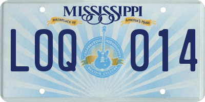 MS license plate LOQ014