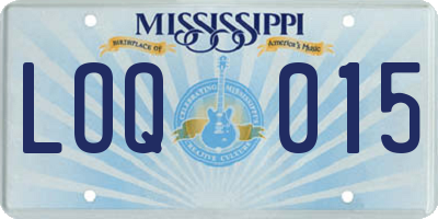 MS license plate LOQ015