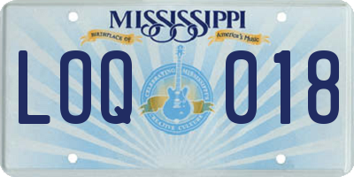 MS license plate LOQ018