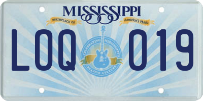 MS license plate LOQ019