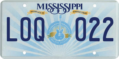 MS license plate LOQ022