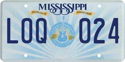 MS license plate LOQ024
