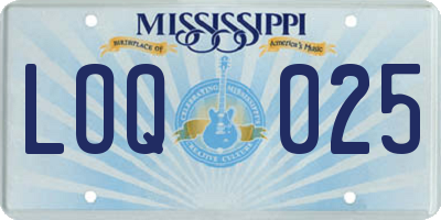 MS license plate LOQ025