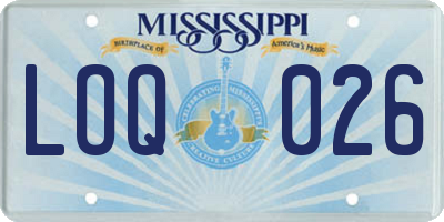 MS license plate LOQ026