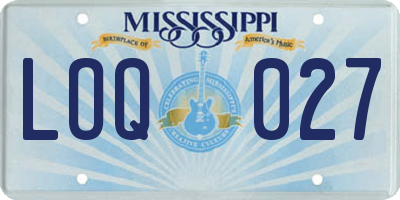 MS license plate LOQ027