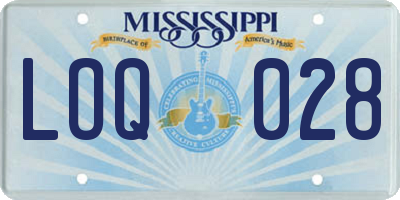 MS license plate LOQ028
