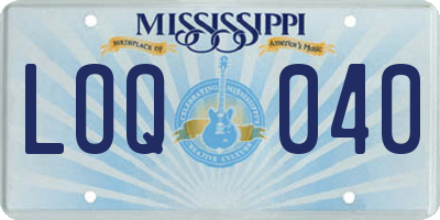 MS license plate LOQ040