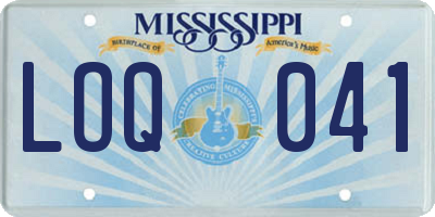 MS license plate LOQ041