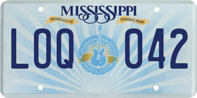 MS license plate LOQ042