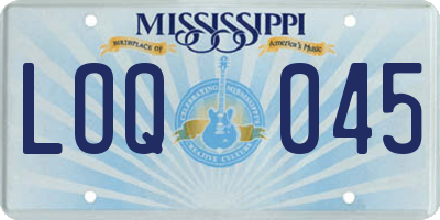 MS license plate LOQ045