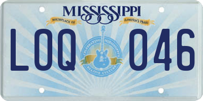 MS license plate LOQ046