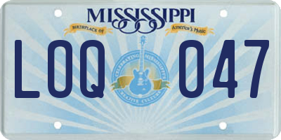 MS license plate LOQ047